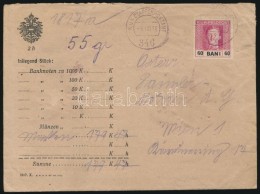 1918 Pénzeslevél Romániából / Insured Cover From Romania 'EP 346' - 'WIEN' - Other & Unclassified