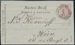 1891 5kr Díjjegyes Zárt LevelezÅ‘lap Bécsbe (12.000) / 5kr PS-cover Card To Vienna - Autres & Non Classés