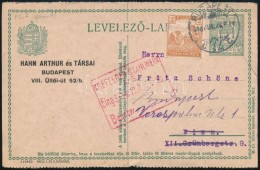 1918 Díjjegyes Hasábos LevelezÅ‘lap Díjkiegészítéssel Bécsbe /... - Otros & Sin Clasificación