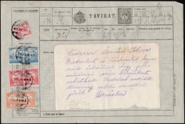 1917 Távirat 1,76K Vegyes Bérmentesítéssel / Telegramm With Mixed Franking... - Otros & Sin Clasificación