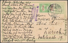 1915 Díjjegyes LevelezÅ‘lap 5f Díjkiegészítéssel Svájcba / PS-card With... - Otros & Sin Clasificación