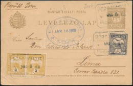 1909 5f Díjjegyes LevelezÅ‘lap 5f Díjkiegészítéssel Limába... - Otros & Sin Clasificación