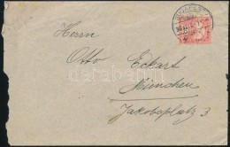 1903 Turul 10f Levélen 'T' Céglyukasztással Münchenbe / 10f  With 'T' Perfin On Cover To... - Otros & Sin Clasificación