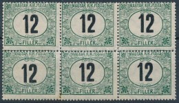 ** 1914 Portó 12f Elfogazott Hatostömb / Postage Due Mi 31 With Shifted Perforation (elvált... - Autres & Non Classés