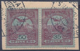 1913. Turul 50f Pár Kivágáson Benne 35/50f Tévnyomat (600.000-900.000) / Mi. 121 Pair... - Otros & Sin Clasificación