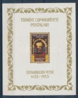 ** 1953 Konstantinápoly Elfoglalásának 500. évfordulója Blokk Mi 5 (gumihiba /... - Autres & Non Classés