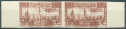 ** 1946 Tájak, RepülÅ‘k 300P Mi 537 Vágott Pár KettÅ‘s Nyomattal / Imperforate Pair With... - Autres & Non Classés