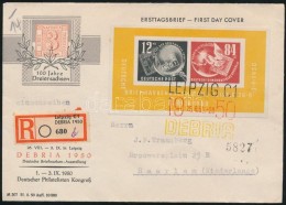 1950 DEBRIA Blokk Díjkiegészített FDC Hollandiába - Autres & Non Classés