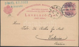 1897 5kr UPU Díjjegyes LevelezÅ‘lap Olaszországba (6.000) / 5kr UPU PS-card To Italy - Otros & Sin Clasificación