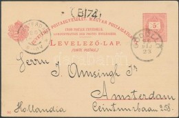 1896 5kr Millenniumi Díjjegyes LevelezÅ‘lap Amszterdamba (10.000++) (Ferencz József Tér) / 5kr... - Otros & Sin Clasificación