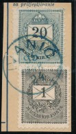 1895 20kr + 1kr Kivágáson / On Cutting Kék/blue 'IVANIC' (Gudlinban Nem Ismert) - Otros & Sin Clasificación