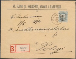 1893 20kr Ajánlott Levélen / On Registered Cover 'DARUVÁR' - Pozega - Otros & Sin Clasificación