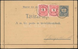 1892 35kr Zárt Táviratlap 5kr Pár Díjkiegészítéssel / 35kr... - Otros & Sin Clasificación