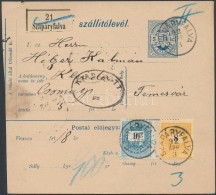 1892 Csomagszállító 8kr és 10kr Bélyeggel, Utóbbi Lemezhibával /... - Otros & Sin Clasificación