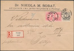 1891 1kr + 2 X 5kr Helyi Ajánlott Levélen / On Local Registered Cover 'POZEGA' - Otros & Sin Clasificación