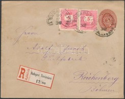 1890 5kr Ajánlott Díjjegyes 2 X 5kr Díjkiegészítéssel Böhmenbe / 5kr... - Otros & Sin Clasificación