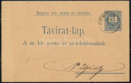 1889 35kr Zárt Táviratlap BelsÅ‘ 1kr és 5kr Díjkiegészítéssel /... - Otros & Sin Clasificación