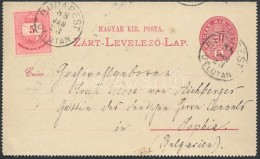 1888 5kr Zárt Díjjegyes LevelezÅ‘lap 5kr Díjkiegészítéssel... - Otros & Sin Clasificación