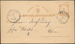1877 Díjjegyes LevelezÅ‘lap / PS-card 'PRIVIGYE NYITR. M' (E 3.51 Gudlin Nem Említi / Not Listed) - Other & Unclassified