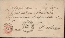 1877 3 X 5kr Ajánlott Levélen / On Registered Cover 'PAKRAC' - 'KARLOVITZ' - Otros & Sin Clasificación