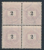 ** * 1898 Feketeszámú 2kr Négyestömb 12 : 11 3/4 Fogazással (10.800) / Mi 42X E... - Autres & Non Classés