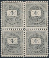 ** 1889 1kr Négyestömb Klf Lemezhibákkal / Mi 27 Block Of 4 With Plate Varieties - Otros & Sin Clasificación