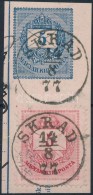 1874 Színesszámú 5kr Díjjegyes 5kr Kivágáson Lemezhibával / Mi 17... - Other & Unclassified