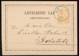 1875 Díjjegyes LevelezÅ‘lap / PS-card Kék / Blue 'HO(LICS NYI(TRAM)' (kék Színben Nem... - Otros & Sin Clasificación