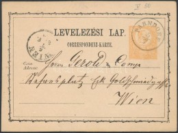 1874 Díjjegyes LevelezÅ‘lap / PS-card 'PARNDORF' - 'WIEN' - Other & Unclassified