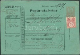 1874 Réznyomat 5kr 5kr Díjjegyes Postautalványon / Mi 10 On PS-money Order '(ZR)EPAJA' - Otros & Sin Clasificación