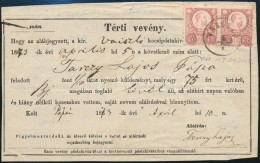 1873 Réznyomat 2 X 5kr Tértivevényen / Mi 2 X 10 On Retour Recepisse 'VAISZLO' - Other & Unclassified