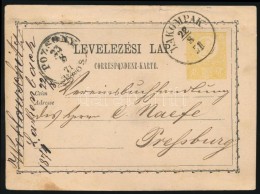 1871 Díjjegyes LevelezÅ‘lap / PS-card 'LAKOMPAK'- 'POZSONY VÁROS' - Otros & Sin Clasificación