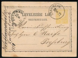 1871 Díjjegyes LevelezÅ‘lap / PS-card 'LAKOMPAK'- 'POZSONY VÁROS' - Autres & Non Classés