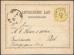 1871 2kr Díjjegyes LevelezÅ‘lap / PS-card Kék / Blue 'HÍD-ALMÁS' - Otros & Sin Clasificación