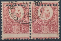 O 1871-5kr Pár Látványos Elfogazással / Mi 10 Pair With Shifted Perforation - Otros & Sin Clasificación