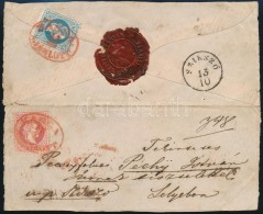 1867 5kr + 10kr Távolsági Levélen. Látványos Darab. /  On Domestic Cover  Piros... - Autres & Non Classés