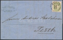 1865 3kr Levélen Drezdából Futárral / On Cover 'PESTH' - Otros & Sin Clasificación