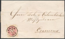 ~1865 5kr Levélen / On Cover 'AGRAM' - 'CORMONS' - Andere & Zonder Classificatie