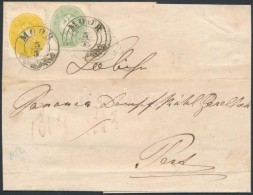 1865 1863 3kr + 1864 2kr Vegyes Bérmentesítés Levélen / Mixed Franking On Cover 'MOOR'... - Andere & Zonder Classificatie