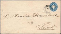 ~1863 10kr Díjjegyes Boríték / PS-cover 'SZENTES' - Pest - Other & Unclassified