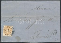 1864 15kr Levélen / On Cover 'SISSEK Bahnhof' - Gratz - Otros & Sin Clasificación