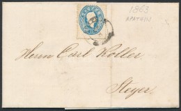 1863 15kr  Levélen / On Cover 'APATHIN' - 'STEYR' - Otros & Sin Clasificación