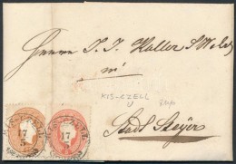 1863 5kr (regiszterhajtás / Folded) + 10kr Levélen / On Cover 'KIS-CZELL' - 'WIEN' - 'STEYR' - Otros & Sin Clasificación
