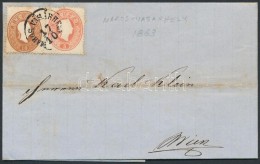 1863 5kr + 10kr Levélen / On Cover 'MAROS VÁSÁRHELY' - 'WIEN' - Otros & Sin Clasificación