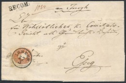 1862 2x10kr Ajánlott Levélen, Mindkét Bélyeg Ollóval Vágott, A... - Other & Unclassified