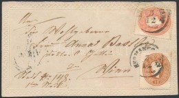 1861-1863 5kr + 10kr Díszes Levél ElÅ‘lapon / On Cover Front 'HERMANNSTADT' - Wien - Andere & Zonder Classificatie