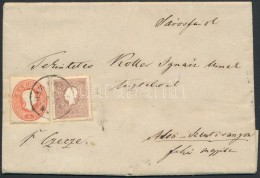 1861 1858 10kr + 1861 5kr Vegyes Bérmentesítés Levélen / Mixed Franking On Cover... - Autres & Non Classés