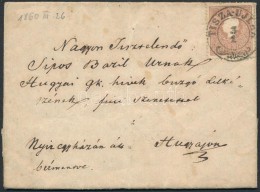 1860 10kr Levélen / On Cover 'TISZA-UJLAK' - 'NYIREGYHÁZA' - 'UJ-FEHÉRTÓ' - Autres & Non Classés