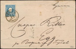 1860 15kr II Levélen / On Cover 'PESTH Abends' - Egg / Tyrol - Autres & Non Classés