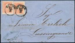 ~1860 2 X 5kr Levélen / On Cover 'FIUME' - Lussingrande - Otros & Sin Clasificación